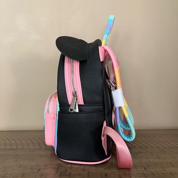 Loungefly Disney Mickey Mouse Pastel Rainbow Mini Backpack And Wallet - Picture 6 of 12
